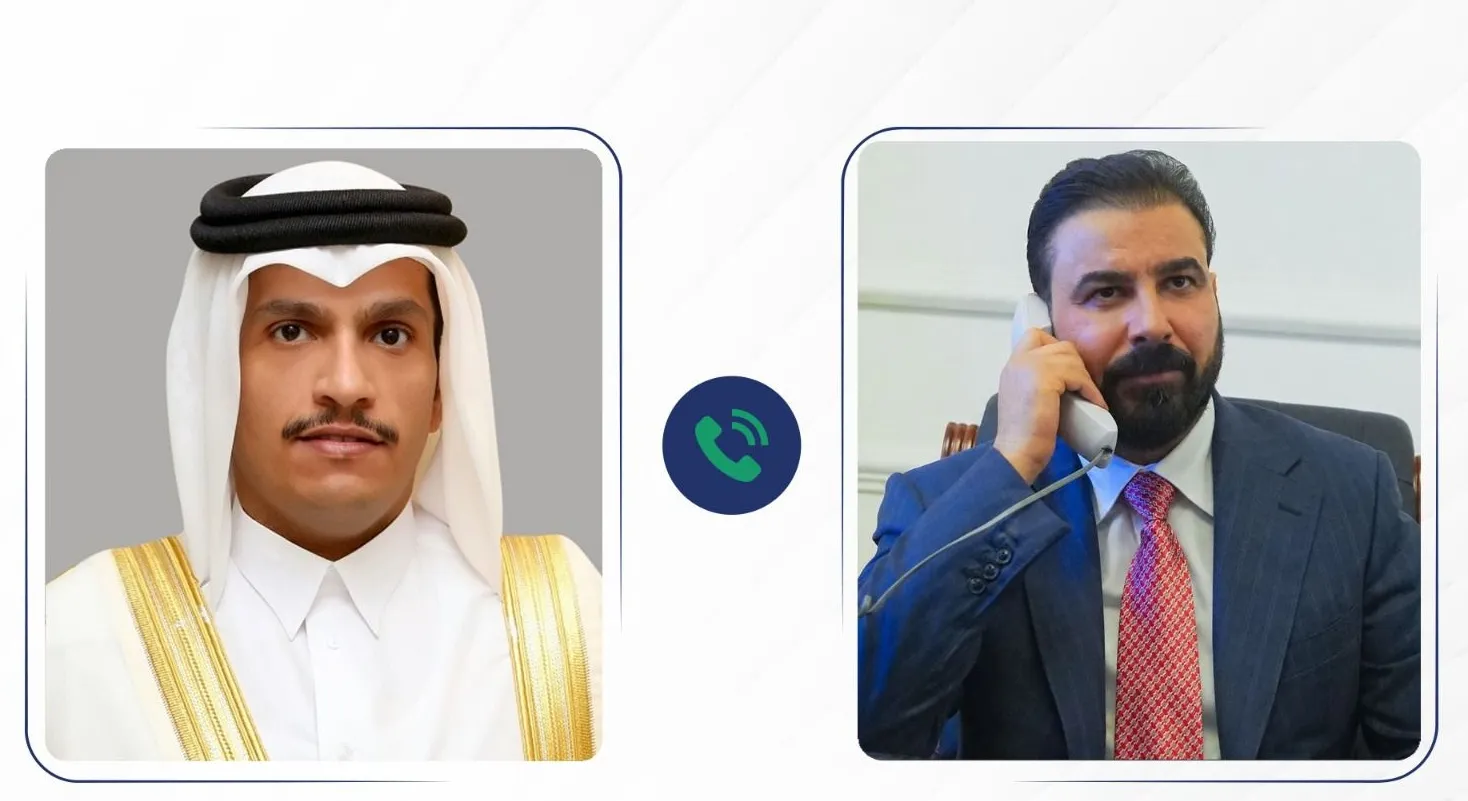 Strategic Cooperation 2026: Al-Zaidi Receives Call from Qatari PM to Discuss Expanding Cooperation and Bilateral Relations