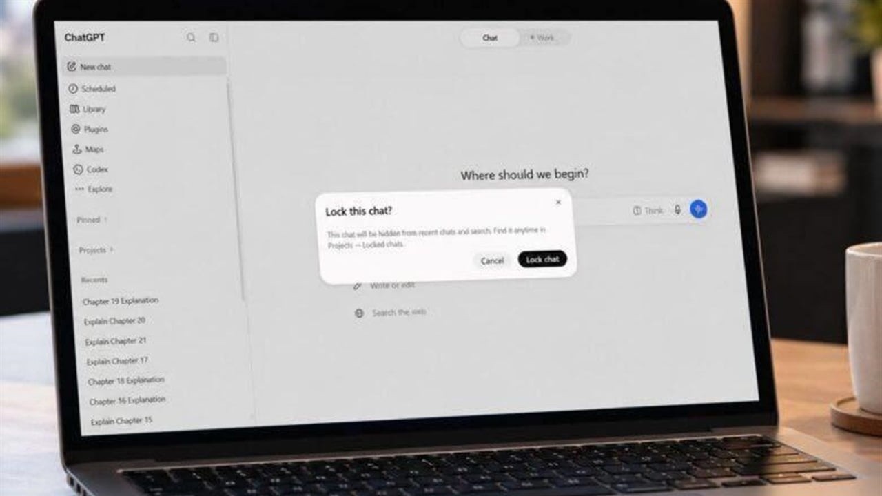 ميزة جديدة في ChatGPT تسمح بقفل المحادثات برمز PIN